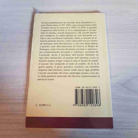ACHILLE IN SCIRO PARODIA IN TRE ATTI - ARMANDO IVALDI LE MANI dialetto genovese