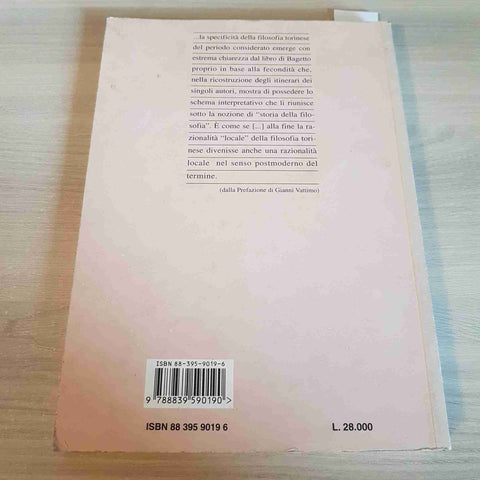 IL PENSIERO DELLA POSSIBILITA LA FILOSOFIA TORINESE torino LUCA BAGETTO PARAVIA