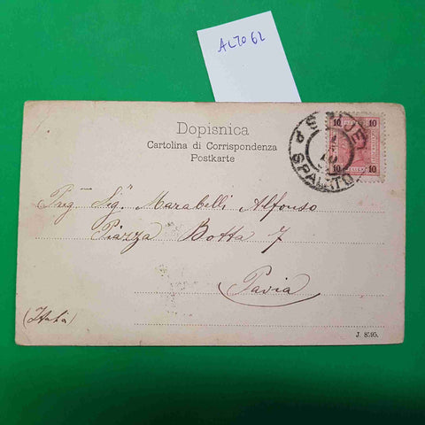 CARTOLINA SPALATO SPLIT CROAZIA PORTO BARCHE 1907 VIAGGIATA SCRITTA