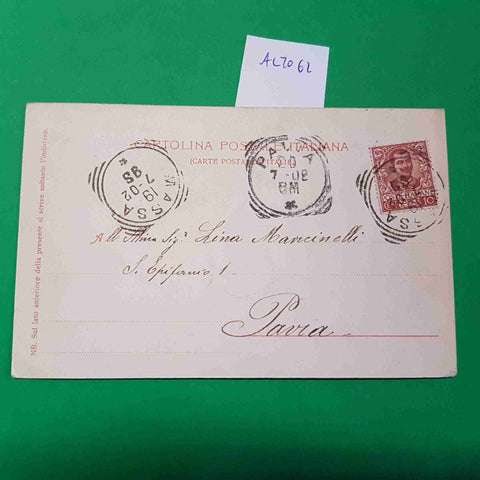 CARTOLINA RICORDO DI MASSA PORTONE DEL SALVATORE 1902 VIAGGIATA SCRITTA