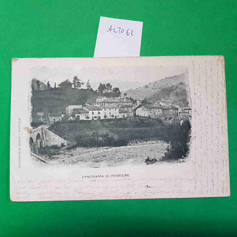 CARTOLINA PANORAMA DI FERRIERE PIACENZA 1902 VIAGGIATA SCRITTA