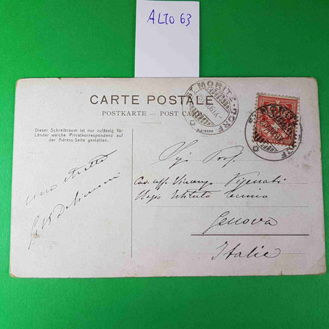CARTOLINA ST. MORITZ INNFALL 1906 VIAGGIATA SCRITTA