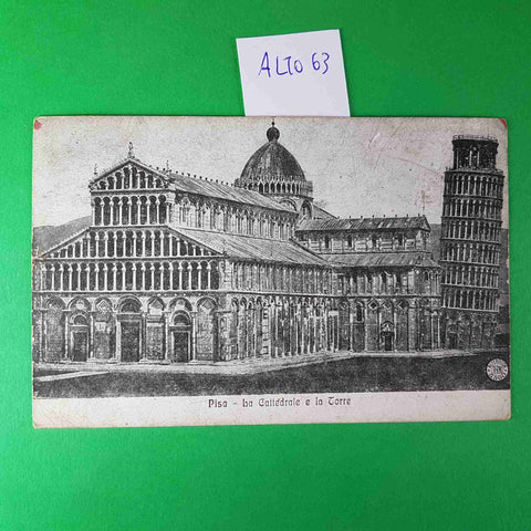 CARTOLINA PISA LA CATTEDRALE E LA TORRE 1918 VIAGGIATA SCRITTA