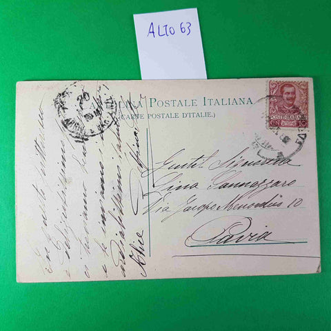 CARTOLINA PORTOFINO STRADA DA S.MARGHERITA 1906 VIAGGIATA SCRITTA