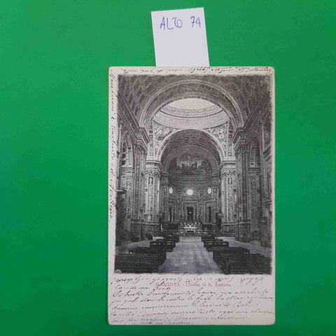 CARTOLINA MANTOVA CHIESA DI SANT'ANDREA 1909 VIAGGIATA SCRITTA