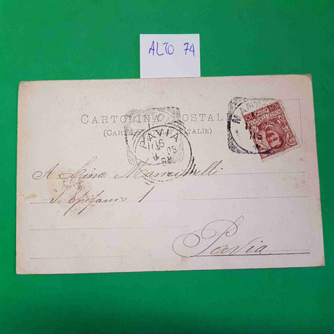 CARTOLINA MANTOVA CHIESA DI SANT'ANDREA 1909 VIAGGIATA SCRITTA