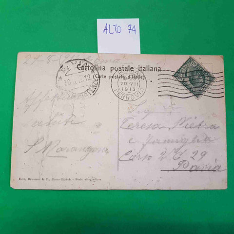 CARTOLINA ROMA LUOGO OVE FU CREMATO GIULIO CESARE 1913 VIAGGIATA SCRITTA