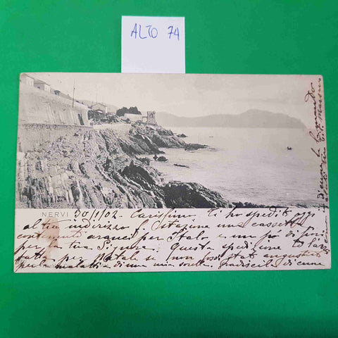 CARTOLINA NERVI genova liguria panorama 1902 VIAGGIATA SCRITTA
