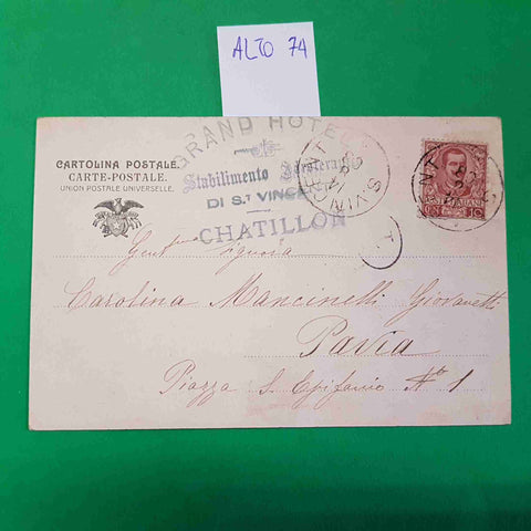 CARTOLINA SAINT VINCENT PONTE DELLE CAPRE 1903VIAGGIATA SCRITTA