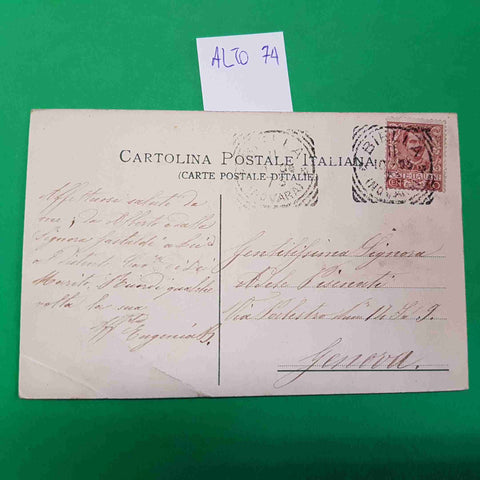 CARTOLINA SANTUARIO D'OROPA PROCESSIONE DI FONTANAMORA 1903 VIAGGIATA SCRITTA