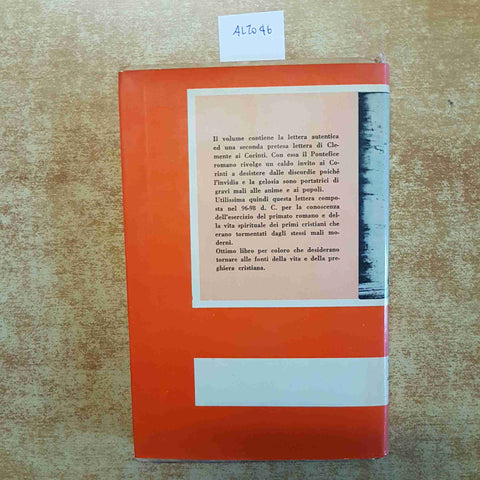 S.CLEMENTE ROMANO LETTERA AI CORINTI 1944 COLLANA PATRISTICA San Paolo