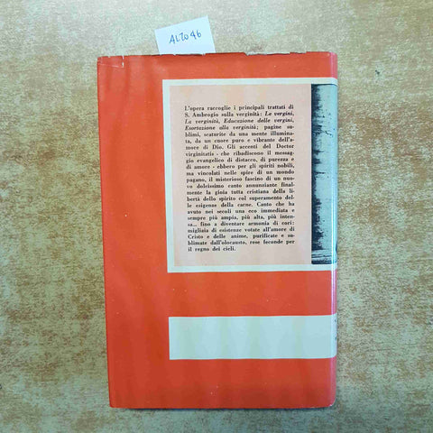 SANT'AMBROGIO - SCRITTI SULLA VERGINITA' 1954 COLLANA PATRISTICA Ediz. Paoline
