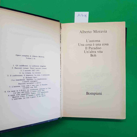 ALBERTO MORAVIA OPERE COMPLETE 7 BOMPIANI 1976 automa, paradiso, altra vita, boh