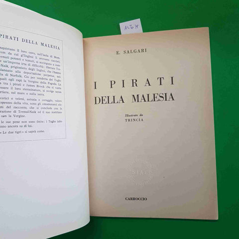 SALGARI - I PIRATI DELLA MALESIA - CARROCCIO illustrato 1964