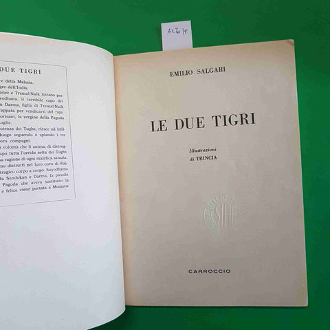 SALGARI - LE DUE TIGRI - CARROCCIO illustrato 1964