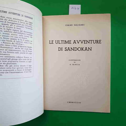 SALGARI - LE ULTIME AVVENTURE DI SANDOKAN - CARROCCIO illustrato 1964