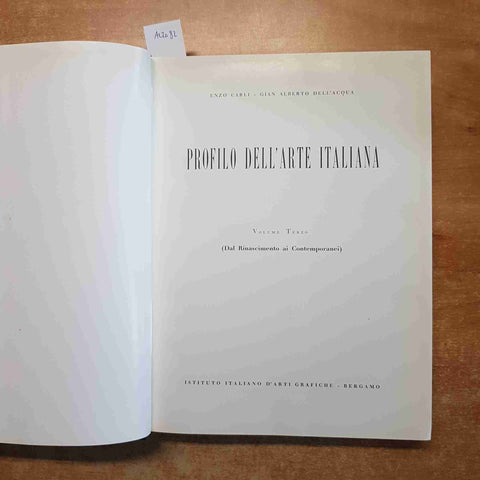 PROFILO DELL'ARTE ITALIANA 3 DAL RINASCIMENTO AI CONTEMPORANEI carli dellacqua