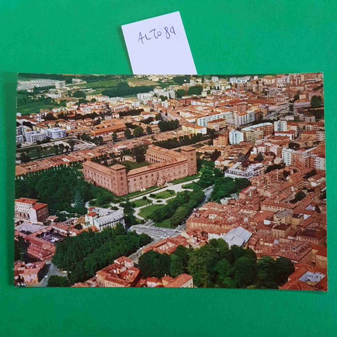 CARTOLINA POSTALE PAVIA DALL'AEREO PANORAMA E CASTELLO VISCONTEO rara immagine