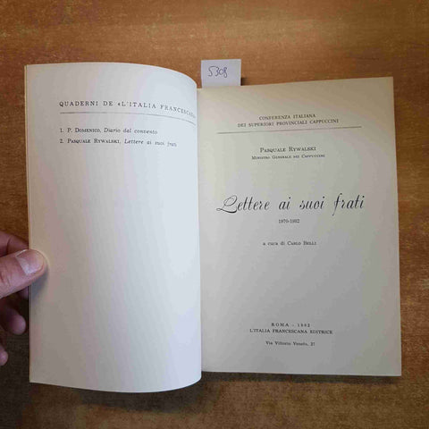 PASQUALE RYWALSKI LETTERE AI SUOI FRTI 1970-1982 Carlo Belli ITALIA FRANCESCANA