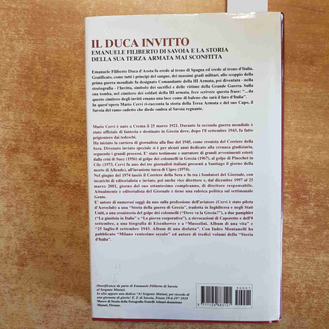 MARIO CERVI - IL DUCA INVITTO EMANUELE FILIBERTO DI SAVOIA 2005 IL GIORNALE