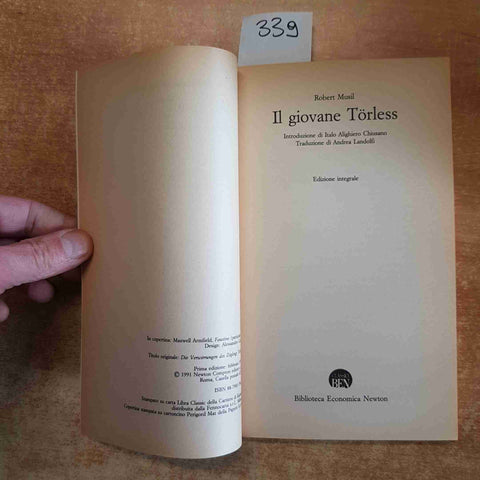 MUSIL - IL GIOVANE TORLESS testo integrale NEWTON 1995