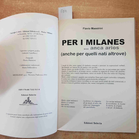PER I MILANES... anca arios ANCHE PER QUELLI NATI ALTROVE Maestrini 2016 SELECTA