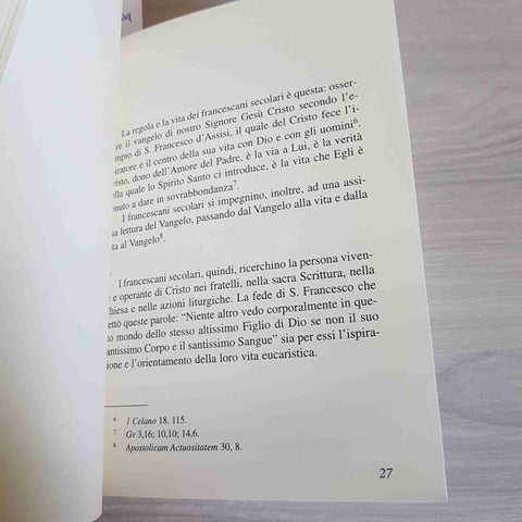 REGOLA COSTITUZIONI GENERALI RITUALE DELL'ORDINE FRANCESCANO SECOLARE - 2001