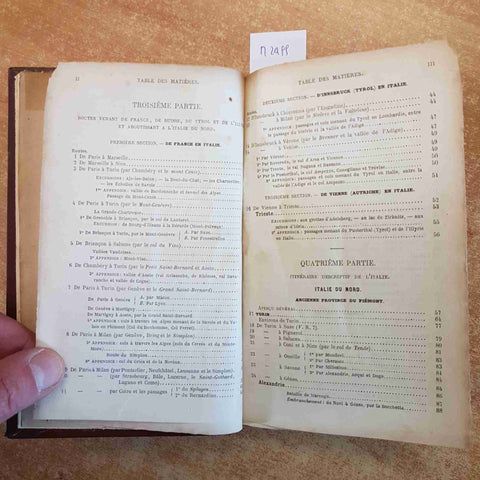 ITINERAIRE DE L'ITALIE ET DE LA SICILE 1863 A.J. DU PAYS - HACHETTE troisieme