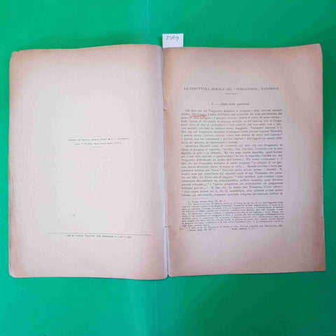 FILOMUSI GUELFI - LA STRUTTURA MORALE DEL PURGATORIO DANTESCO dante 1897 OLSCHKI