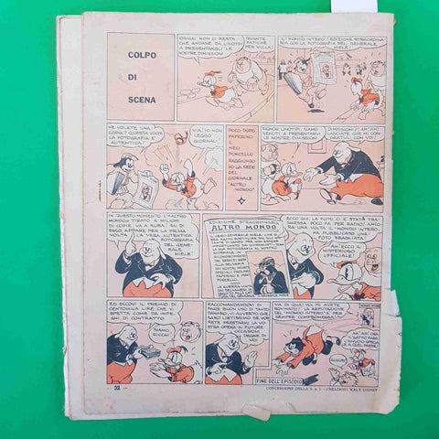 WALT DISNEY - PAPERINO INVIATO SPECIALE 1938 ANONIMA PERIODICI ITALIANI pessimo!