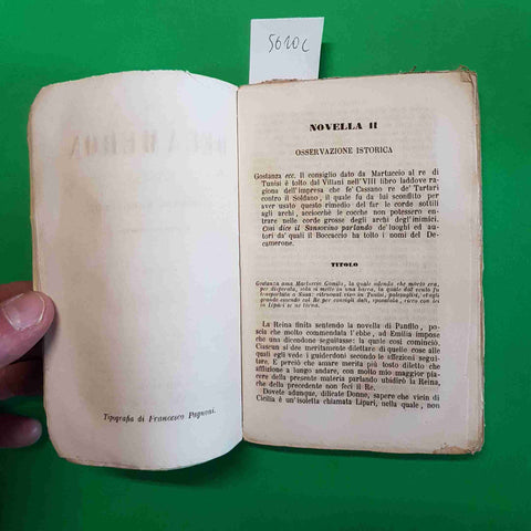 IL DECAMERON DI MESSER BOCCACCIO FIORENTINO volume terzo 1865 FRANCESCO PAGNONI