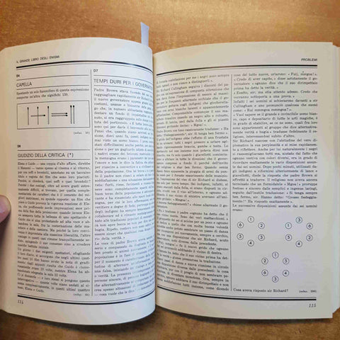 IL GRANDE LIBRO DEGLI ENIGMI problemi insoliti rompicapo PARMEGGIANI SANTELIA