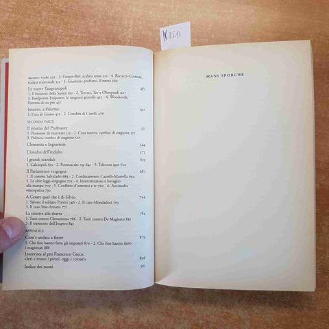 MANI SPORCHE COSI' DESTRA E SINISTRA 2001-2007 TRAVAGLIO GOMEZ BARBACETTO 2008