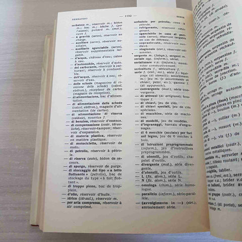 DIZIONARIO TECNICO ITALIANO FRANCESE FRANCESE ITALIANO - RENZO DENTI-HOEPLI-1992