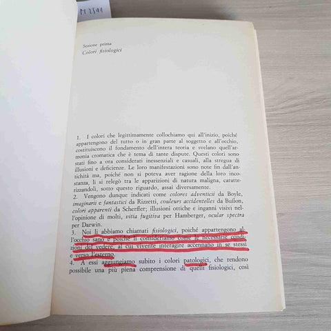 LA TEORIA DEI COLORI - JOHANN WOLFGANG GOETHE - IL SAGGIATORE - 1991