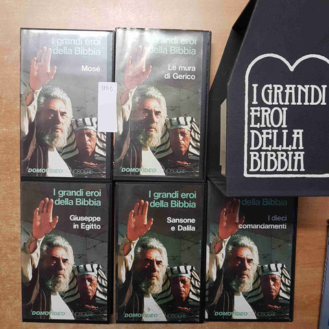 I GRANDI EROI DELLA BIBBIA 5 VHS DOMOVIDEO mose giuseppe sansone dalila gerico