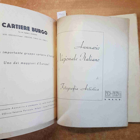 ANNUARIO NAZIONALE ITALIANO DI FOTOGRAFIA ARTISTICA 1938-1939 USIAF fascismo