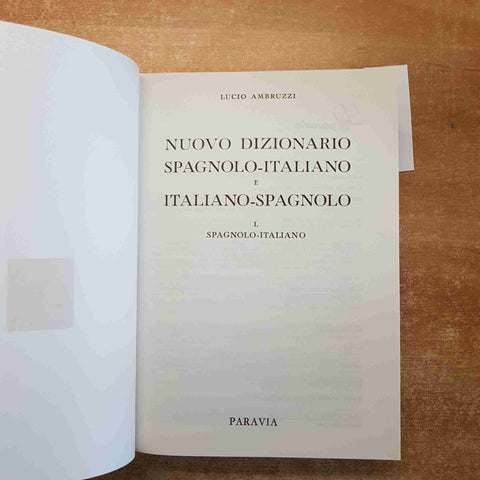 NUOVO DIZIONARIO SPAGNOLO ITALIANO / ITALIANO SPAGNOLO 2 volumi AMBRUZZI PARAVIA