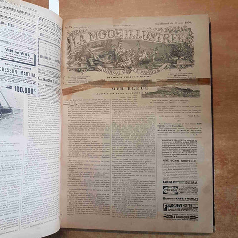 LA MODE ILLUSTREE supplement JOURNAL DE LA FAMILLE 1890/1892 moda modelle arte