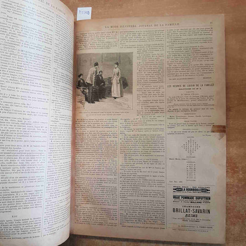 LA MODE ILLUSTREE supplement JOURNAL DE LA FAMILLE 1890/1892 moda modelle arte