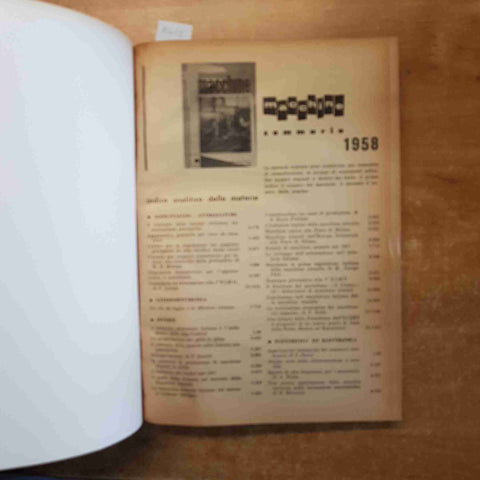 MACCHINE RASSEGNA TECNICA INDUSTRIA METALMECCANICA 6 numeri GENNAIO-GIUGNO 1958