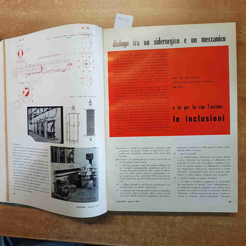 MACCHINE RASSEGNA TECNICA INDUSTRIA METALMECCANICA 6 numeri GENNAIO-GIUGNO 1958