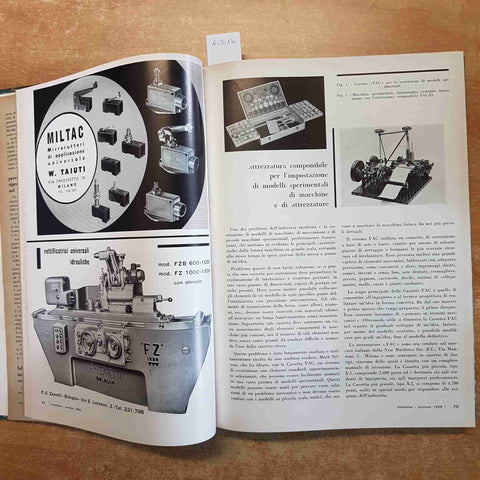 MACCHINE RASSEGNA TECNICA INDUSTRIA METALMECCANICA 5 numeri GENNAIO-MAGGIO 1959