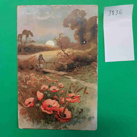 CARTOLINA ILLUSTRATA VIAGGIATA 1917 zona di guerra