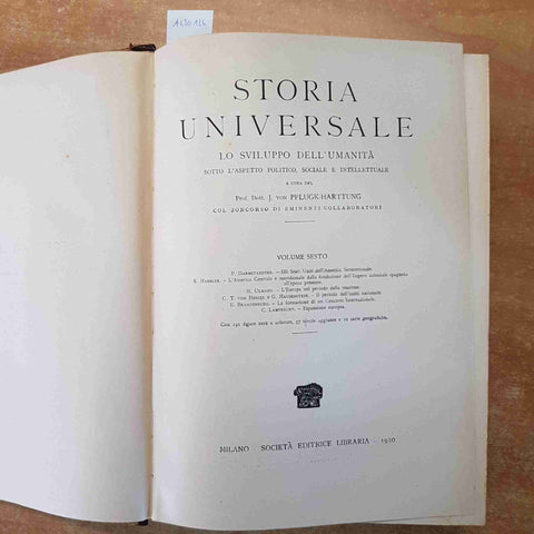 STORIA UNIVERSALE 6 LO SVILUPPO UMANITA' pflugk-harttung 1930 EDITRICE LIBRARIA