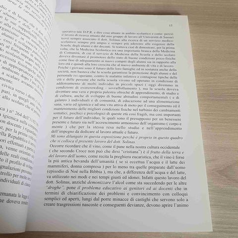 PREVENZIONE PRIMARIA DELLE DROGHE: ALCOL - AUTOGRAFATO - GIULIO SOLINAS - 2003