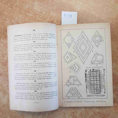 L'ORNATO VADEMECUM PER ARCHITETTI CERAMISTI PITTORI 1932 A. GARNERI - PARAVIA