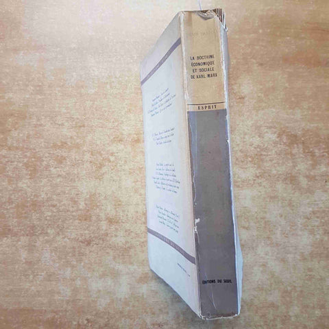 LA DOCTRINE ECONOMIQUE ET SOCIALE DE KARL MARX 1950 HENRI BARTOLI Editions Seuil