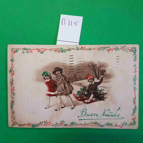 CARTOLINA POSTALE BUON NATALE 1933 FASCISMO timbro di MILANO