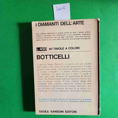 BOTTICELLI i diamanti dell'arte ALBERTO BUSIGNANI 1965 SADEA SANSONI